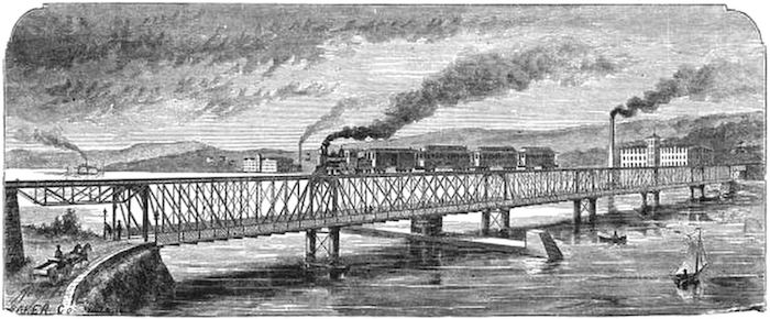 Slade's Ferry Bridge, circa 1875.